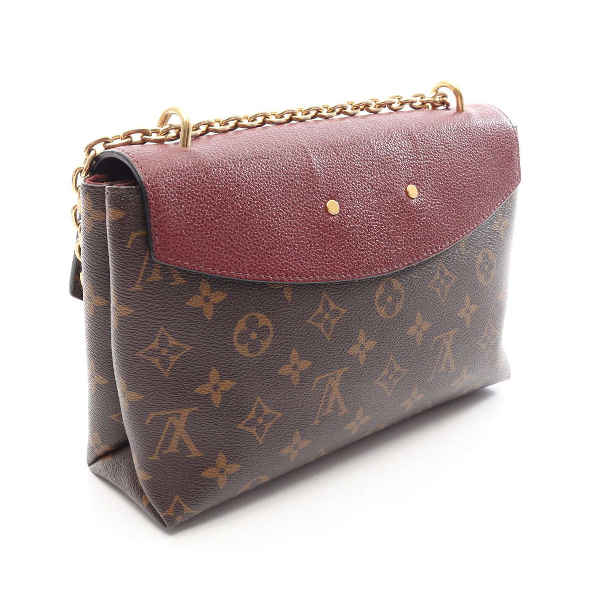サン プラシード モノグラム チェーンショルダーバッグ PVC レザー ブラウン ボルドー ルイヴィトン バッグ LOUIS VUITTON