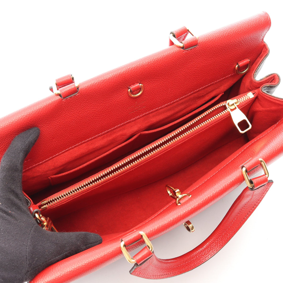 ヴィーナス モノグラム スリーズ 2WAY ハンドバッグ PVC レザー ブラウン レッド ルイヴィトン バッグ LOUIS VUITTON