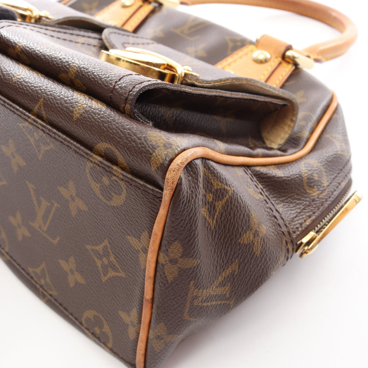 マンハッタンPM モノグラム ハンドバッグ PVC レザー ブラウン ルイヴィトン バッグ LOUIS VUITTON