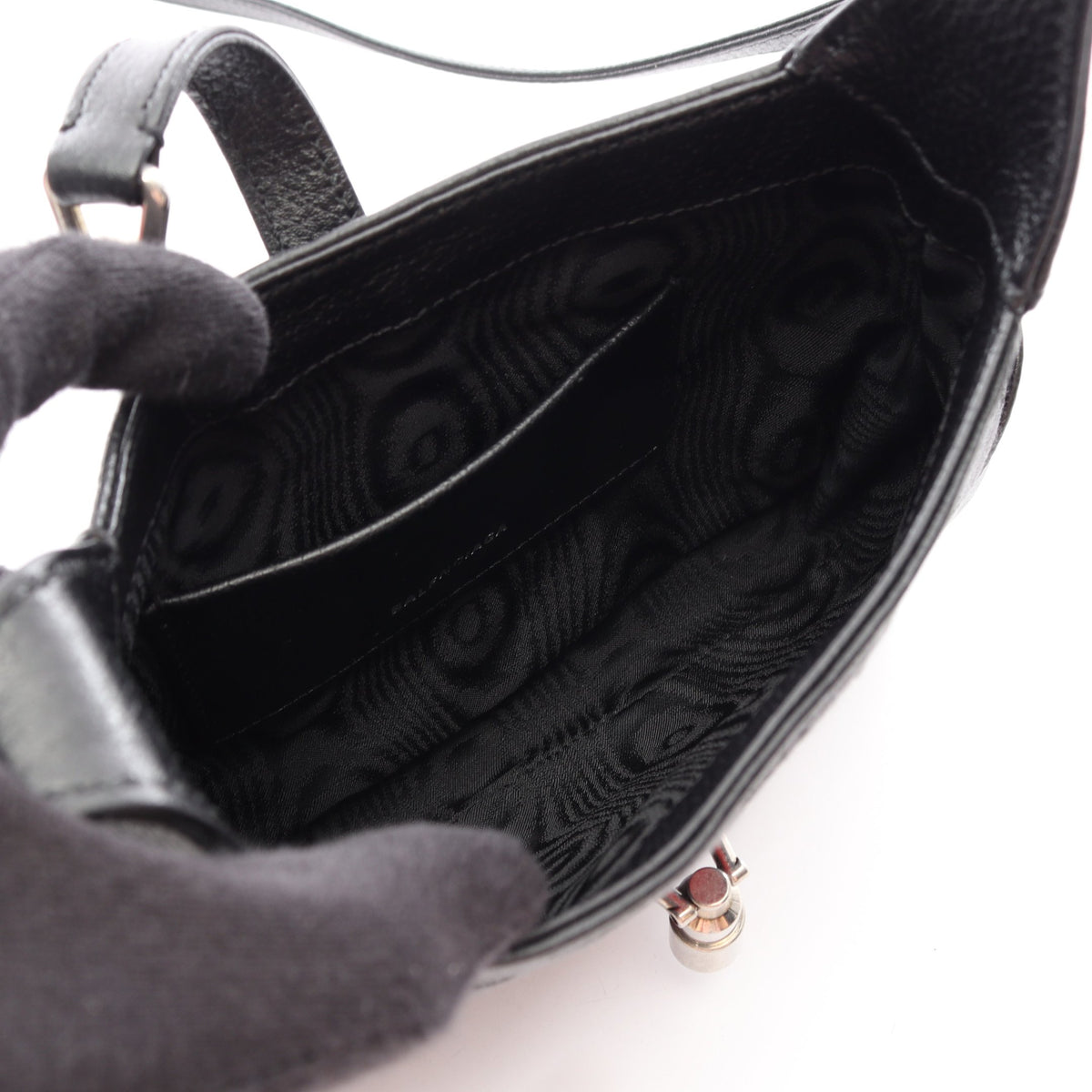 BALENCIAGA × GUCCI ザ ハッカープロジェクト ジャッキー 2WAY ショルダーバッグ キャンバス レザー ブラック バレンシアガ バッグ BALENCIAGA