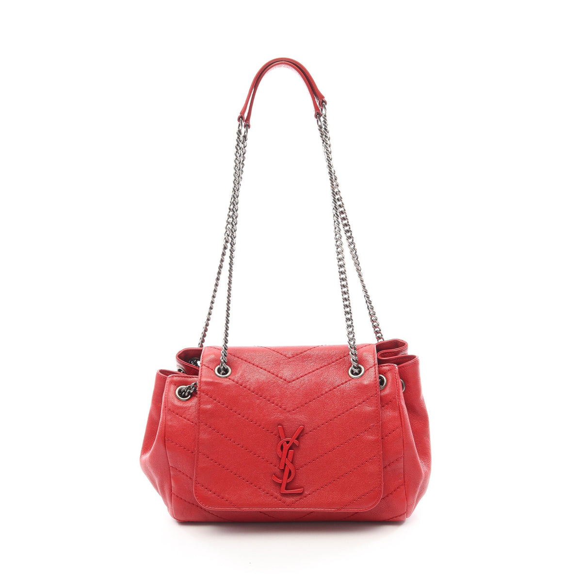 モノグラム ノリータ チェーンショルダーバッグ レザー レッド サンローランパリ バッグ SAINT LAURENT PARIS