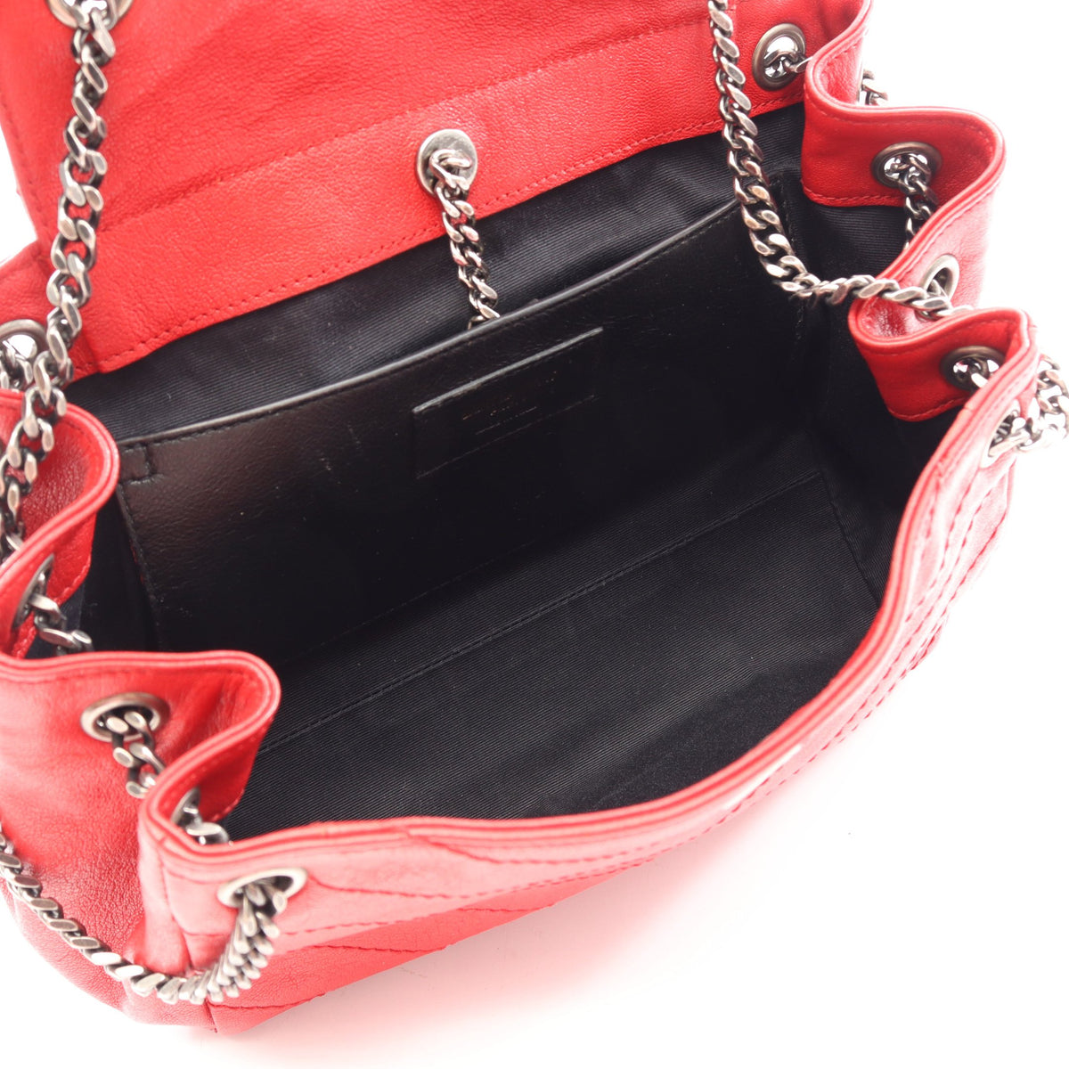 モノグラム ノリータ チェーンショルダーバッグ レザー レッド サンローランパリ バッグ SAINT LAURENT PARIS