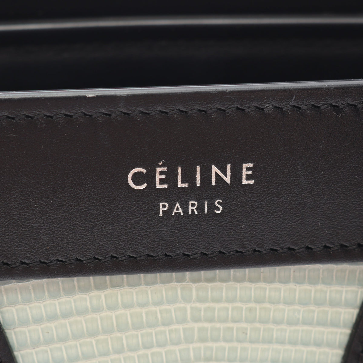 ラゲージ ナノショッパー 2WAY ハンドバッグ レザー パイソン ライトブルー ブラック セリーヌ バッグ CELINE