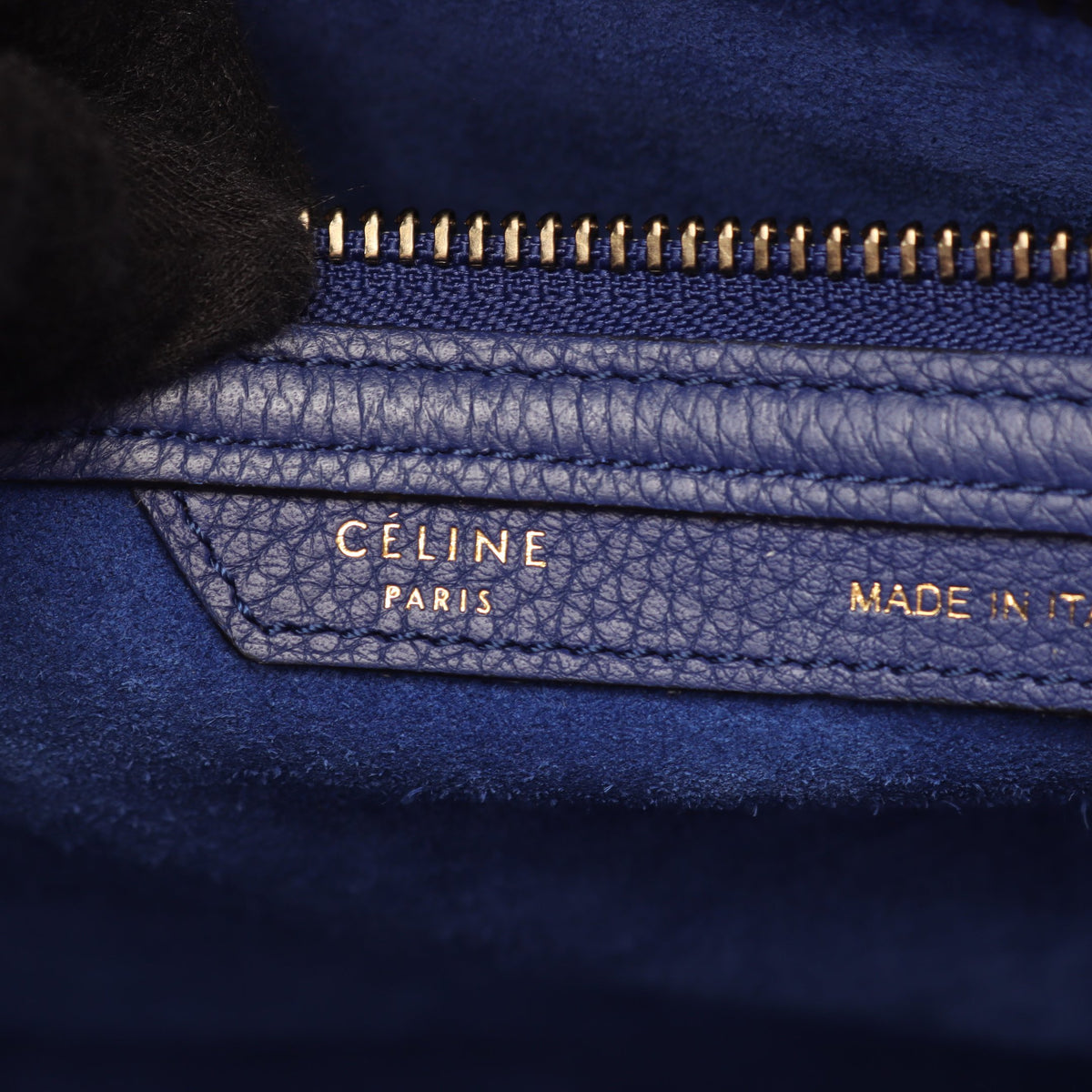 ラゲージ ミニショッパー ハンドバッグ レザー ブルー セリーヌ バッグ CELINE