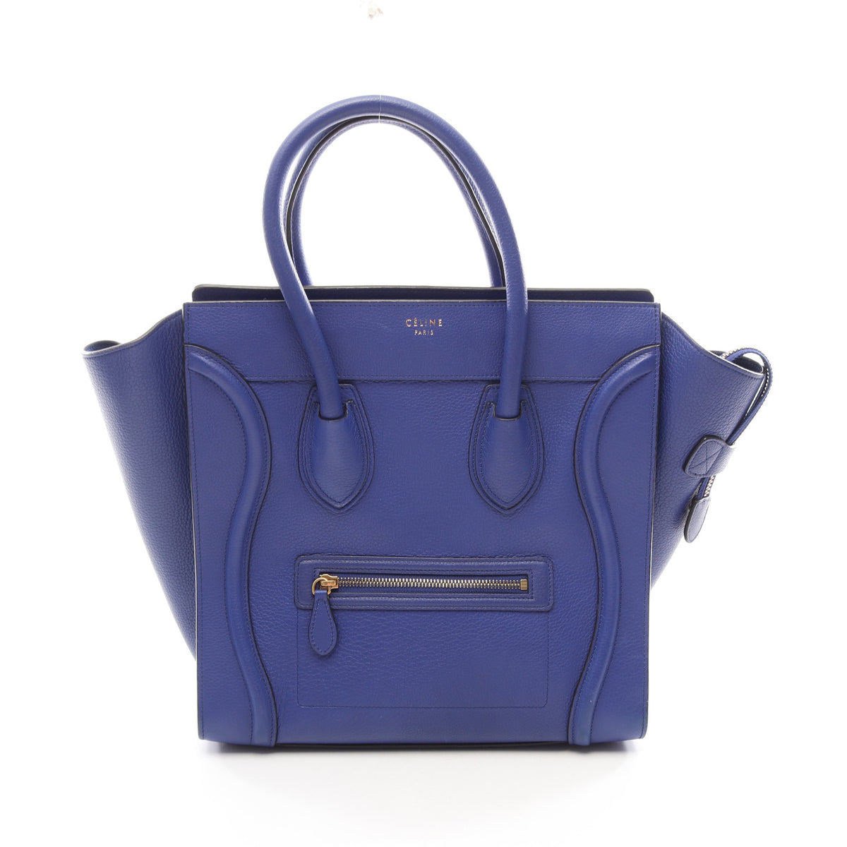 ラゲージ ミニショッパー ハンドバッグ レザー ブルー セリーヌ バッグ CELINE