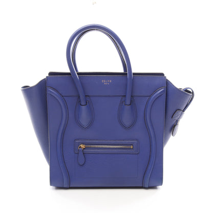 ラゲージ ミニショッパー ハンドバッグ レザー ブルー セリーヌ バッグ CELINE