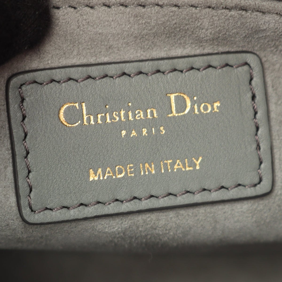 レディディオール スモール カナージュ ハンドバッグ レザー グレー ダークグレー クリスチャンディオール バッグ Christian Dior