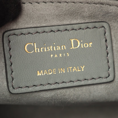 レディディオール スモール カナージュ ハンドバッグ レザー グレー ダークグレー クリスチャンディオール バッグ Christian Dior