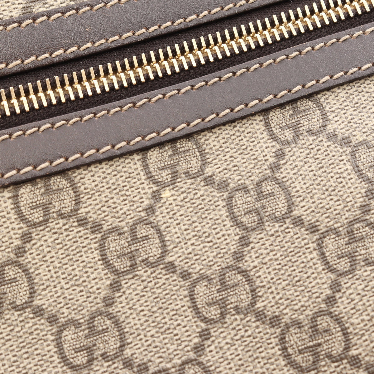 GGスプリーム ショルダーバッグ PVC レザー ベージュ ダークブラウン グッチ バッグ GUCCI