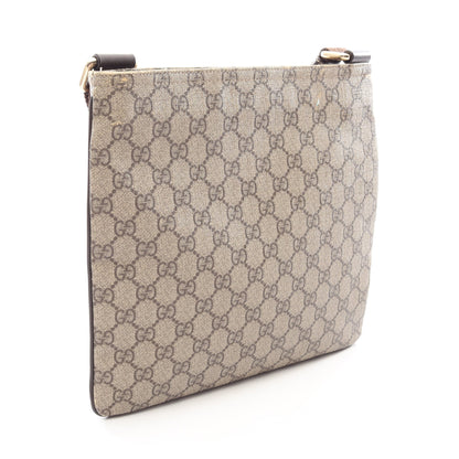 GGスプリーム ショルダーバッグ PVC レザー ベージュ ダークブラウン グッチ バッグ GUCCI