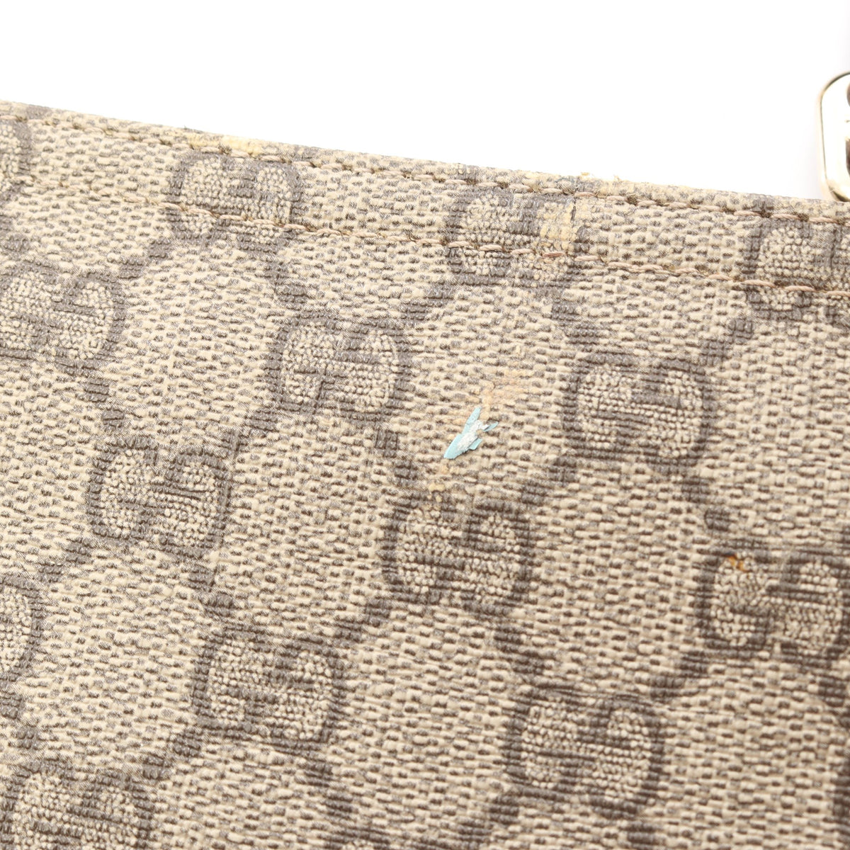 GGスプリーム ショルダーバッグ PVC レザー ベージュ ダークブラウン グッチ バッグ GUCCI