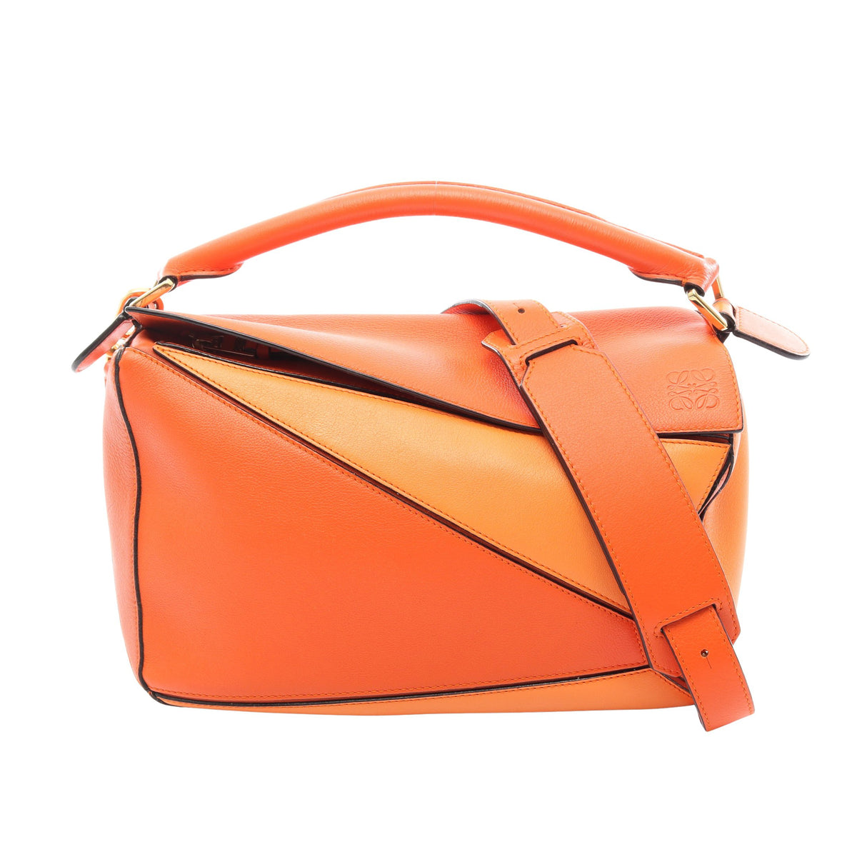 パズルバッグ ミディアム 2WAY ハンドバッグ レザー オレンジ ロエベ バッグ LOEWE