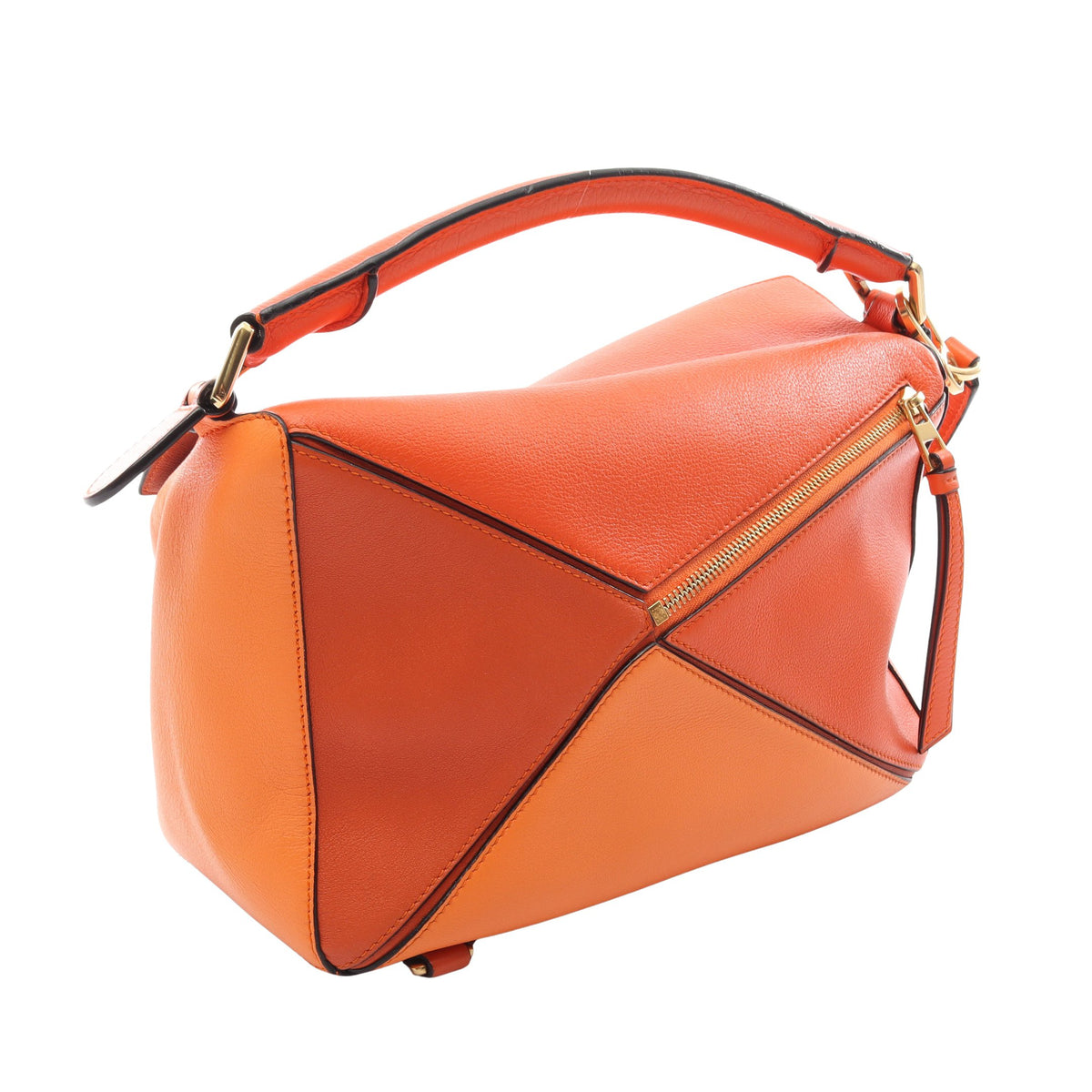 パズルバッグ ミディアム 2WAY ハンドバッグ レザー オレンジ ロエベ バッグ LOEWE