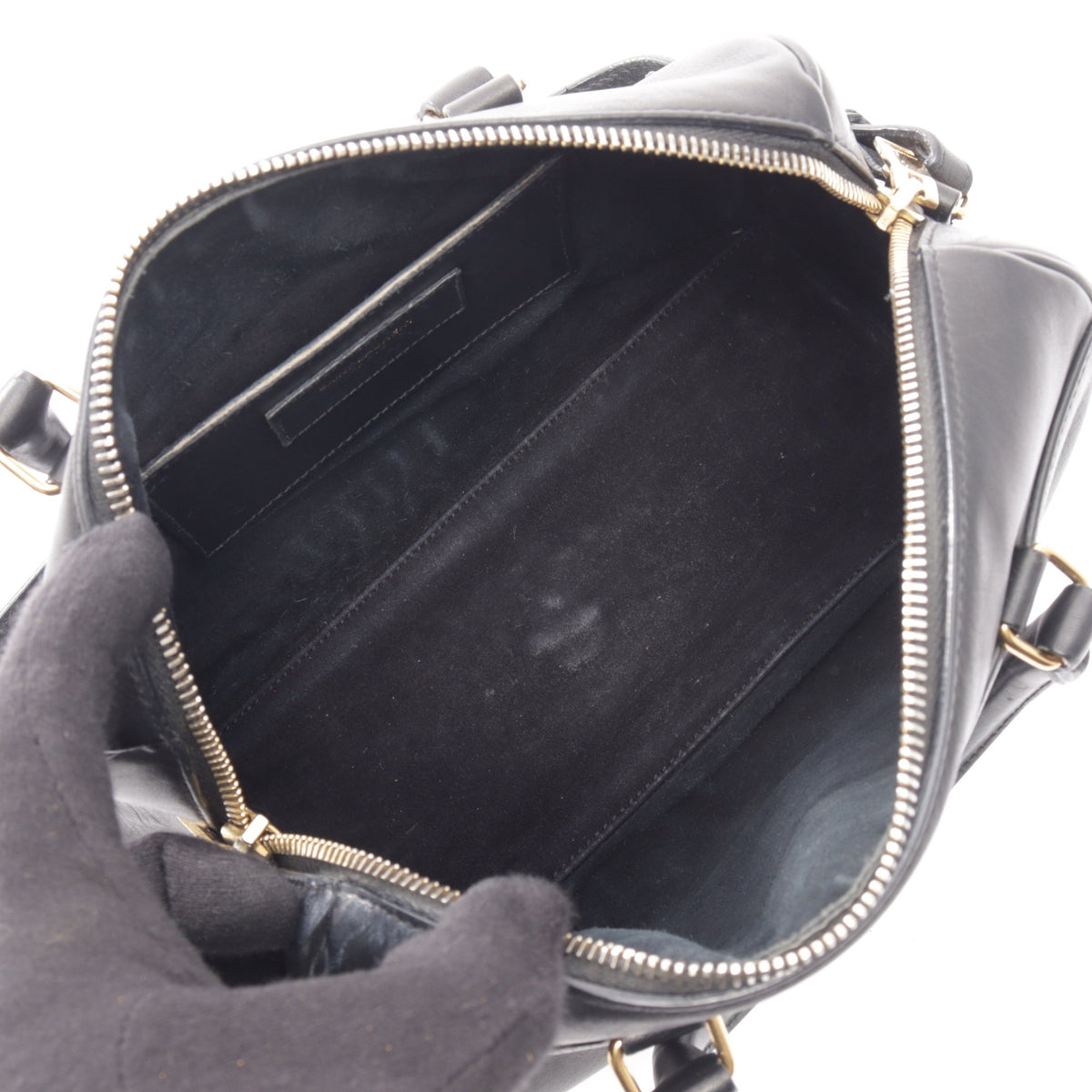 ベイビーダッフル 2WAY ハンドバッグ レザー ブラック サンローランパリ