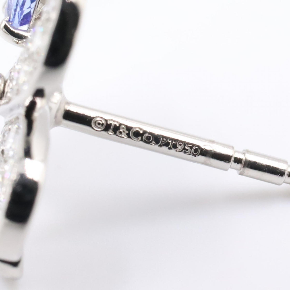 ペーパーフラワー タンザナイト ダイヤ ピアス ピアス PT950 タンザナイト ダイヤモンド プラチナ パープル クリア ティファニー