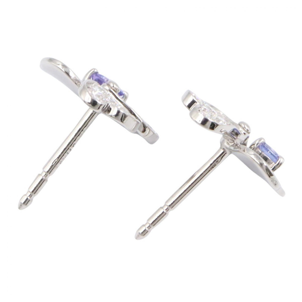 ペーパーフラワー タンザナイト ダイヤ ピアス ピアス PT950 タンザナイト ダイヤモンド プラチナ パープル クリア ティファニー