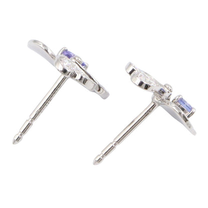 ペーパーフラワー タンザナイト ダイヤ ピアス ピアス PT950 タンザナイト ダイヤモンド プラチナ パープル クリア ティファニー