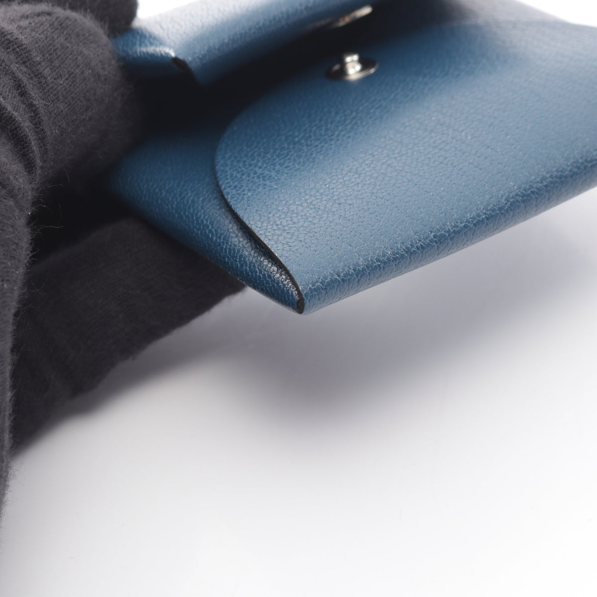バスティア ディープブルー コインケース シェーブル ダークブルー シルバー金具 U刻印 エルメス 財布・小物 HERMES