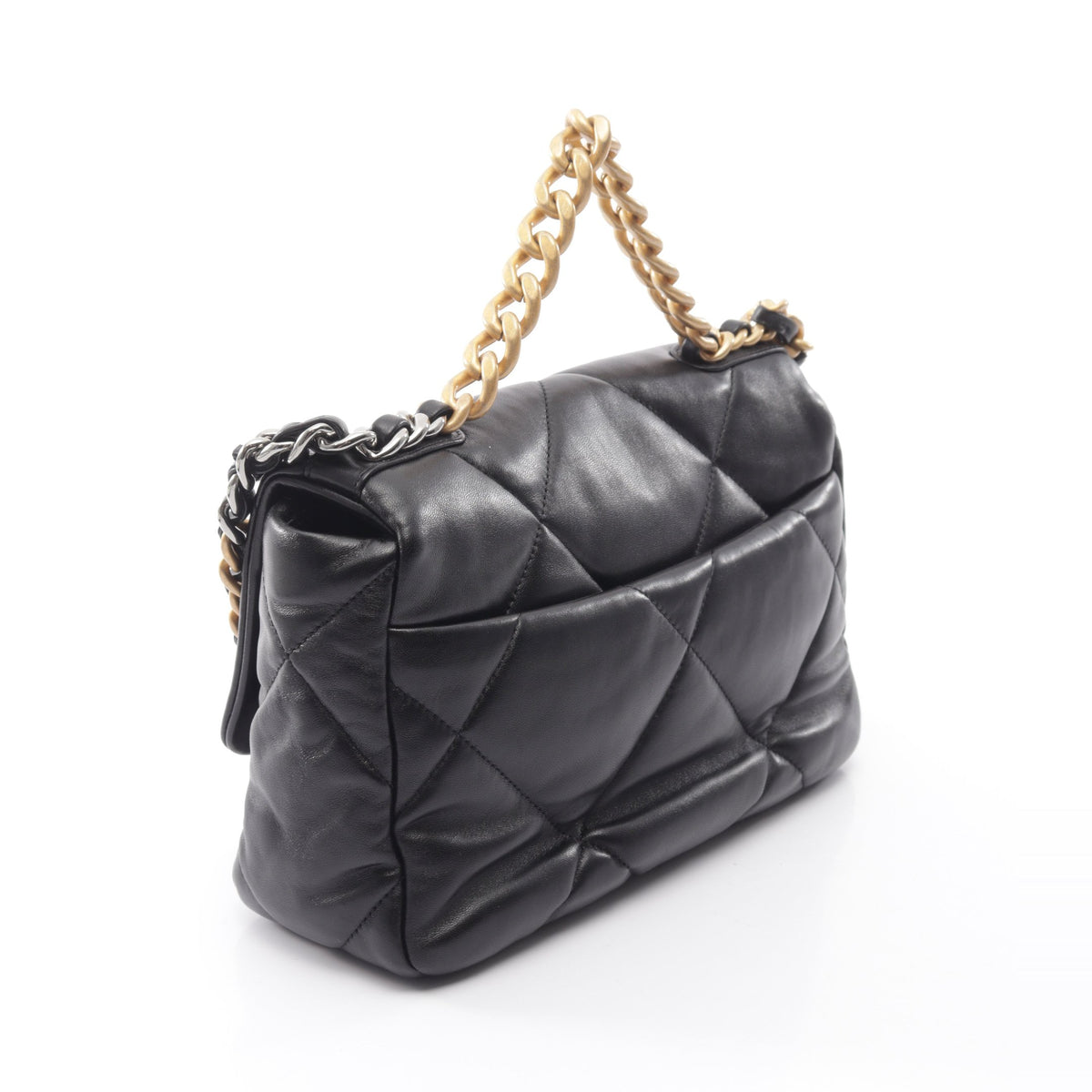19 ディズヌフ マトラッセ コンビ金具 2WAY チェーンショルダーバッグ ラムスキン ブラック シャネル バッグ CHANEL