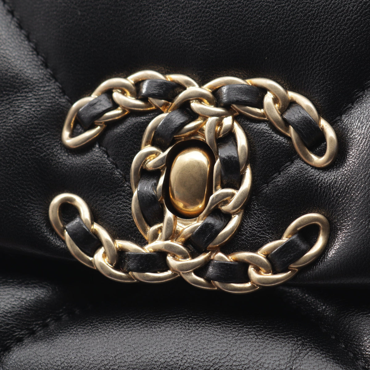 19 ディズヌフ マトラッセ コンビ金具 2WAY チェーンショルダーバッグ ラムスキン ブラック シャネル バッグ CHANEL