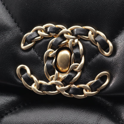 19 ディズヌフ マトラッセ コンビ金具 2WAY チェーンショルダーバッグ ラムスキン ブラック シャネル バッグ CHANEL