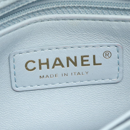 ココハンドル フラップ マトラッセ 2WAY ハンドバッグ キャビアスキン ライトブルー ゴールド金具 シャネル バッグ CHANEL
