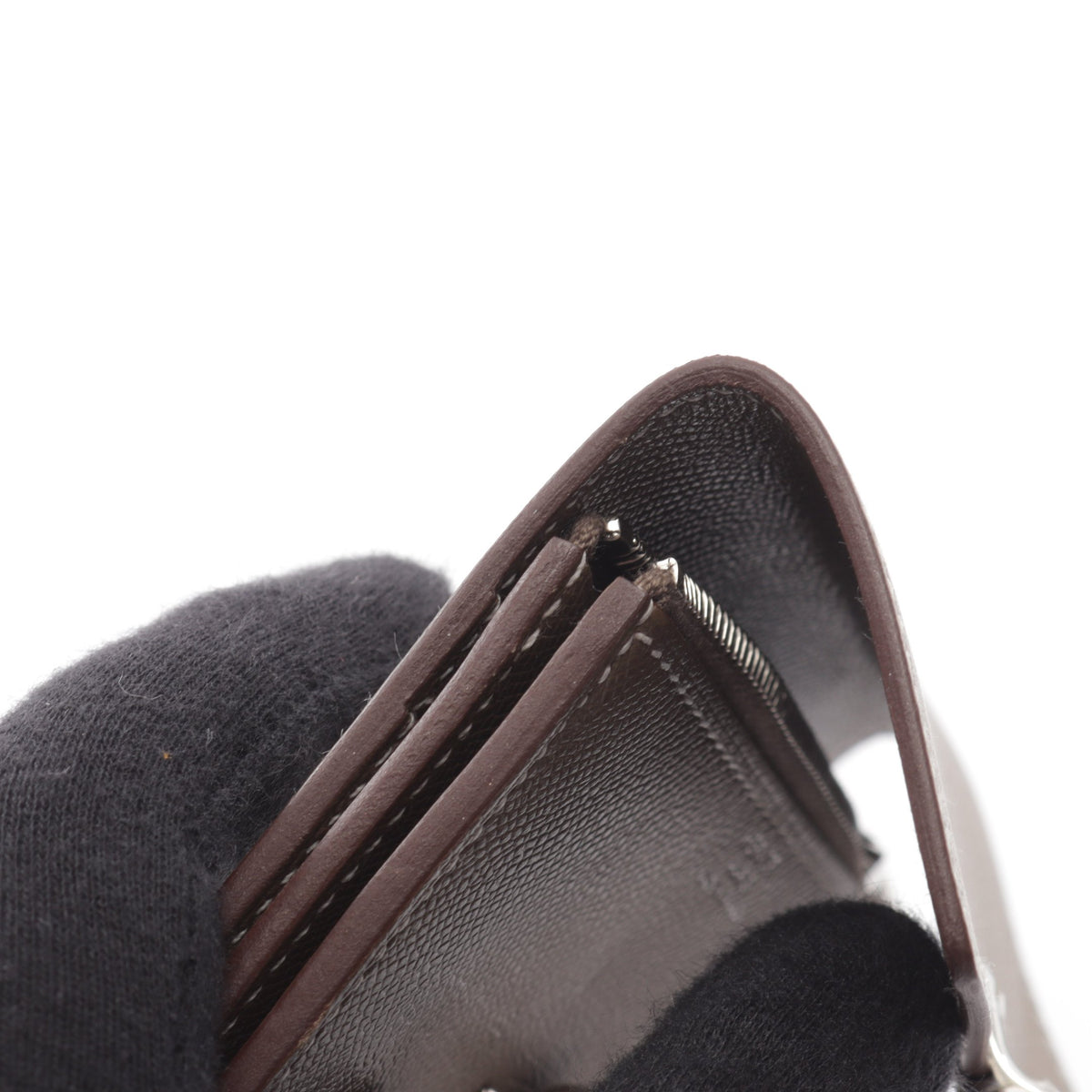 シャルニエール コンパクト エトゥープ 三つ折り財布 ヴォーマダム グレーブラウン シルバー金具 K刻印 エルメス 財布・小物 HERMES