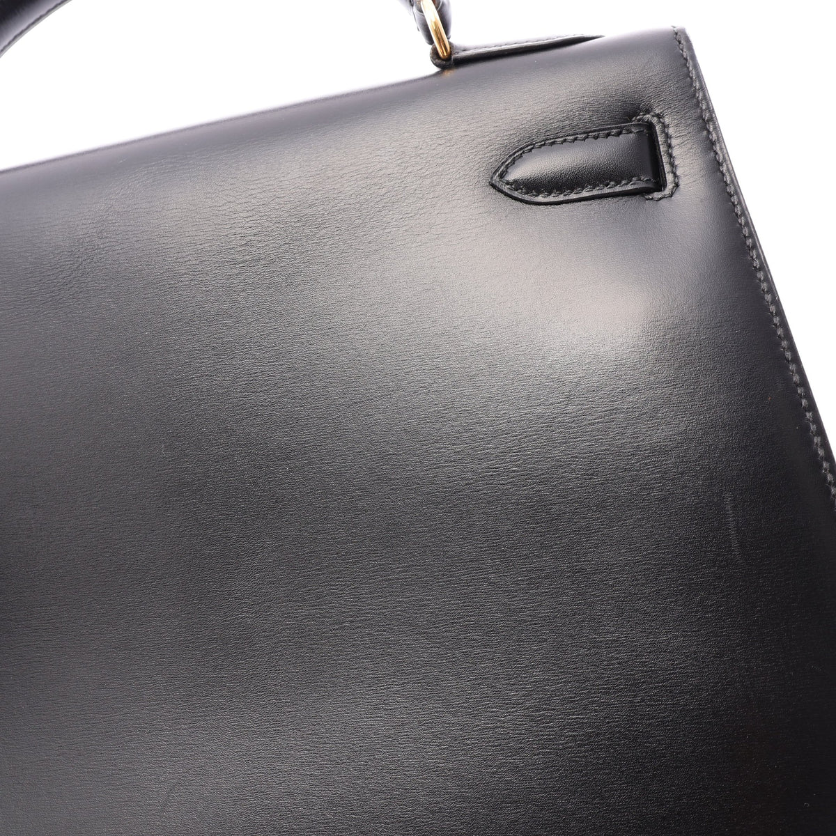 ケリー32 外縫い 2WAY ハンドバッグ ボックスカーフ ブラック ゴールド金具 ○X刻印 エルメス バッグ HERMES