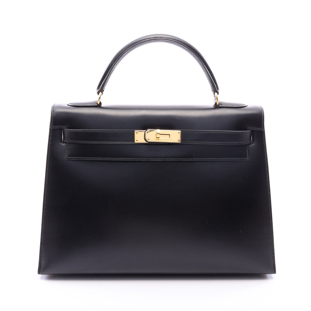 ケリー32 外縫い 2WAY ハンドバッグ ボックスカーフ ブラック ゴールド金具 ○X刻印 エルメス バッグ HERMES
