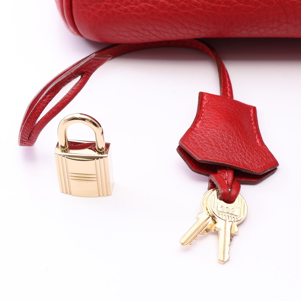バーキン35 ルージュヴィフ ハンドバッグ トリヨンクレマンス レッド ゴールド金具 □I刻印 エルメス バッグ HERMES