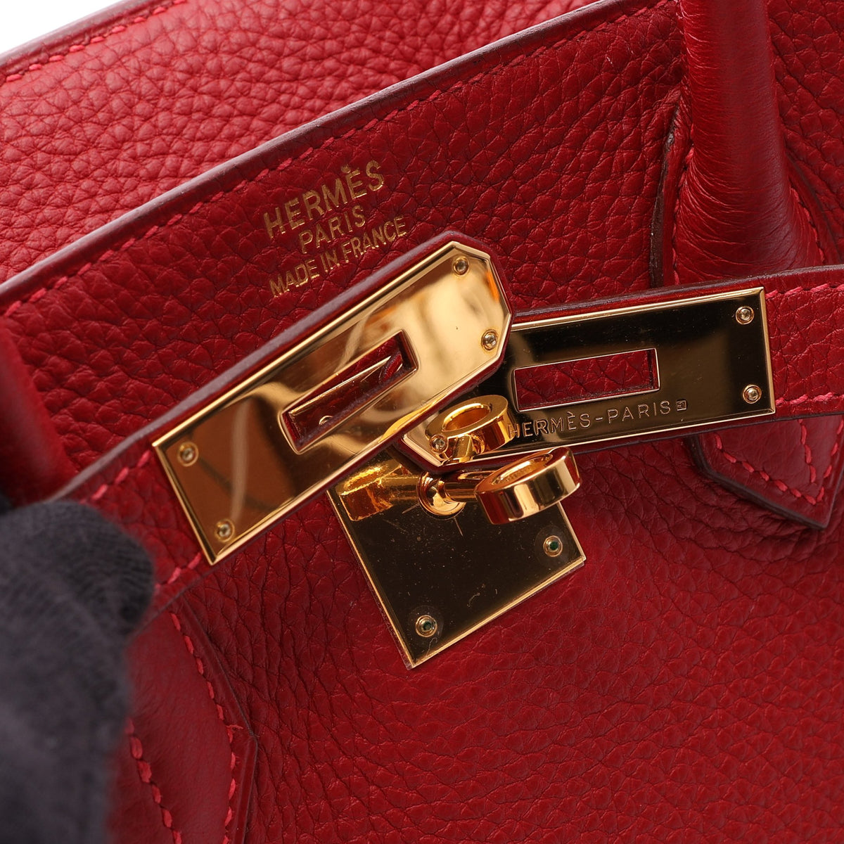 バーキン35 ルージュヴィフ ハンドバッグ トリヨンクレマンス レッド ゴールド金具 □I刻印 エルメス バッグ HERMES