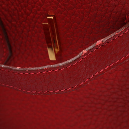 バーキン35 ルージュヴィフ ハンドバッグ トリヨンクレマンス レッド ゴールド金具 □I刻印 エルメス バッグ HERMES