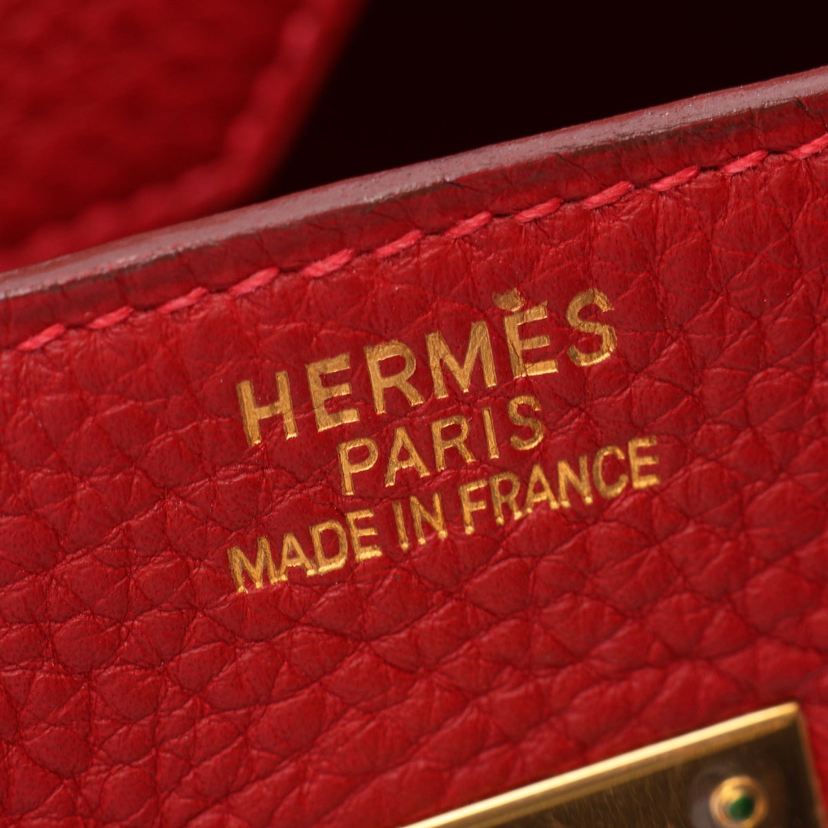 バーキン35 ルージュヴィフ ハンドバッグ トリヨンクレマンス レッド ゴールド金具 □I刻印 エルメス バッグ HERMES