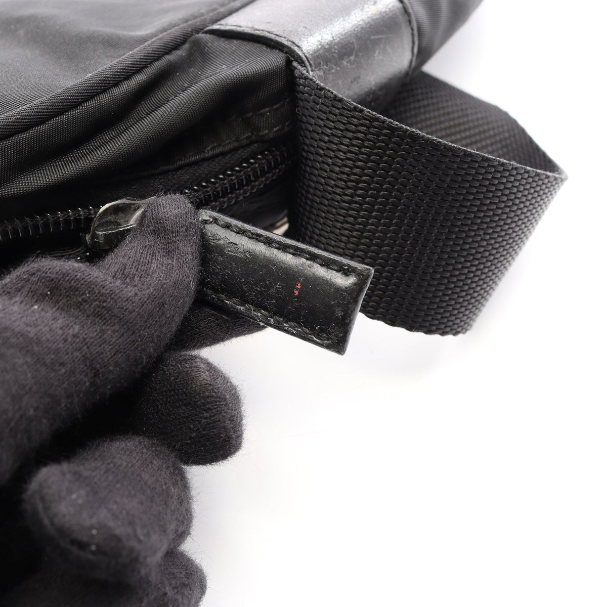 VERA SPORT ショルダーバッグ ナイロン レザー ブラック プラダ バッグ PRADA