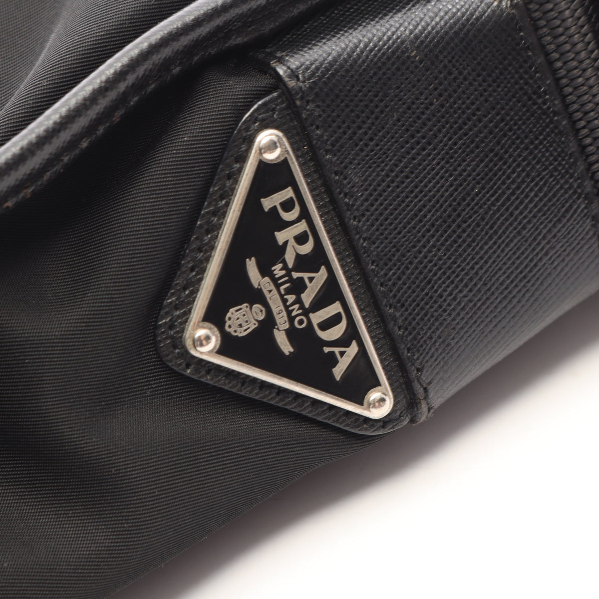 ショルダーバッグ ナイロン サフィアーノレザー ブラック プラダ バッグ PRADA