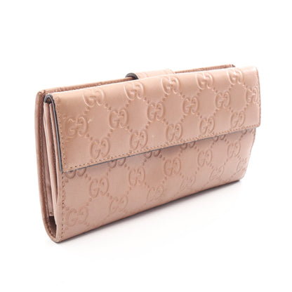 グッチシマ ラブリーハート 二つ折り長財布 Wホック財布 レザー ピンクベージュ グッチ 財布・小物 GUCCI