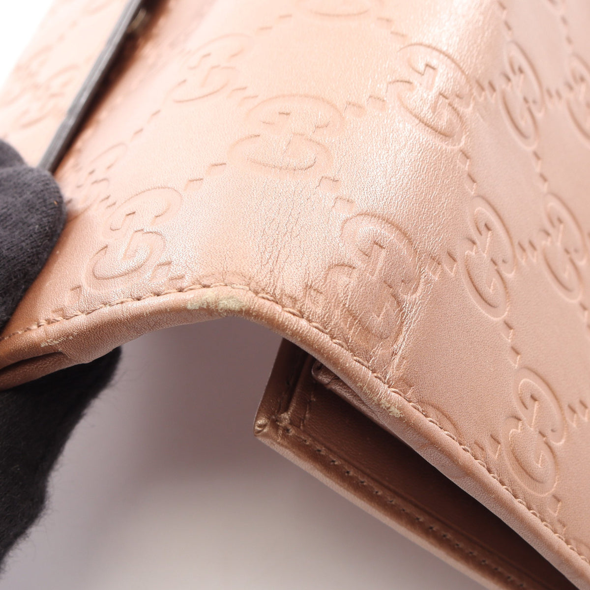 グッチシマ ラブリーハート 二つ折り長財布 Wホック財布 レザー ピンクベージュ グッチ 財布・小物 GUCCI
