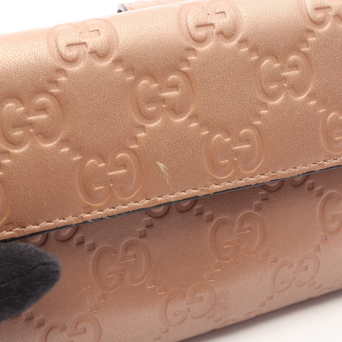 グッチシマ ラブリーハート 二つ折り長財布 Wホック財布 レザー ピンクベージュ グッチ 財布・小物 GUCCI