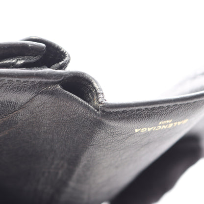 ペーパーミニウォレット 三つ折り財布 レザー ブラック ホワイト バレンシアガ 財布・小物 BALENCIAGA
