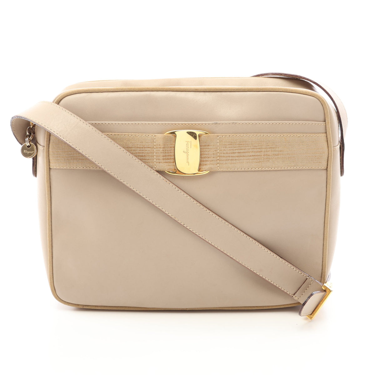 ヴァラ ショルダーバッグ レザー グレーベージュ サルヴァトーレフェラガモ バッグ Salvatore Ferragamo