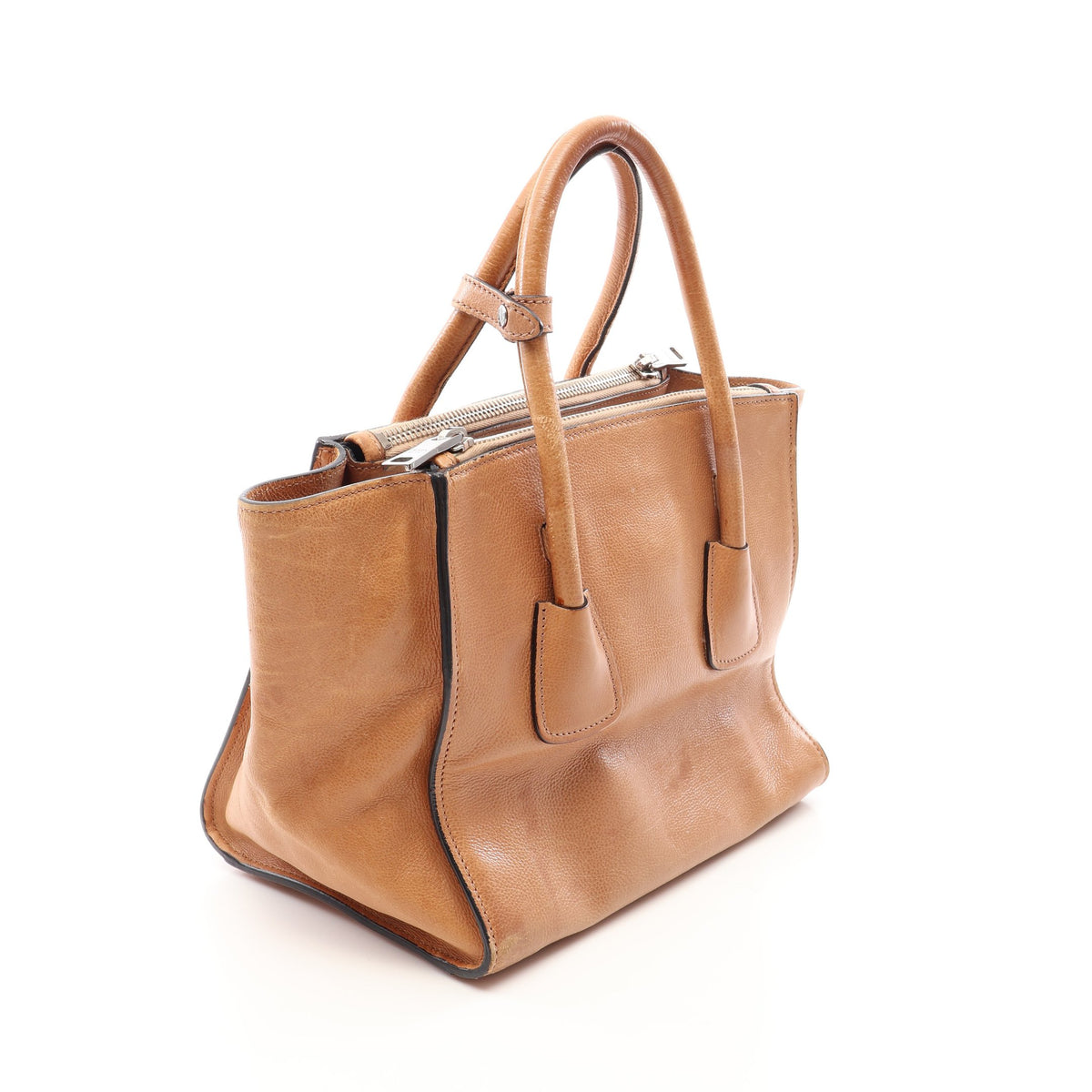 2WAY ハンドバッグ レザー ベージュ プラダ バッグ PRADA