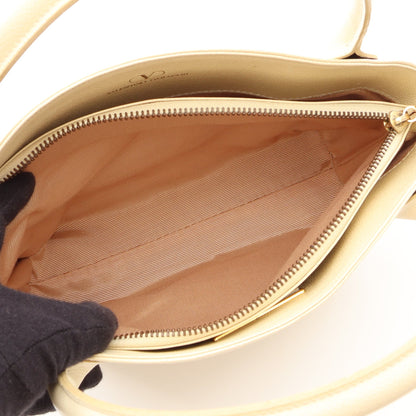 タッセル Vロゴ ハンドバッグ レザー アイボリー ヴァレンティノ バッグ VALENTINO
