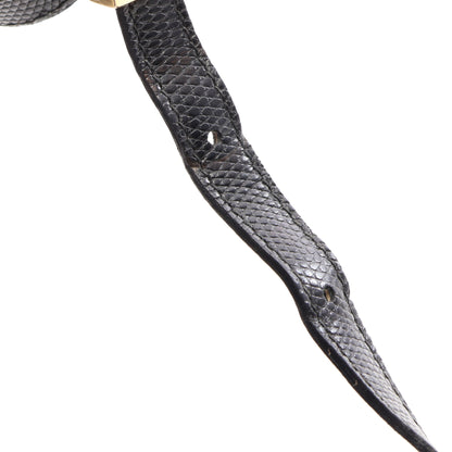 ヴァラ リザード型押し ショルダーバッグ レザー ブラック サルヴァトーレフェラガモ バッグ Salvatore Ferragamo