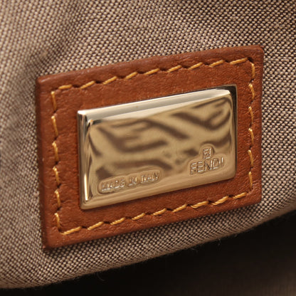 ズッキーノ ハンドバッグ キャンバス レザー ベージュ ブラウン フェンディ バッグ FENDI