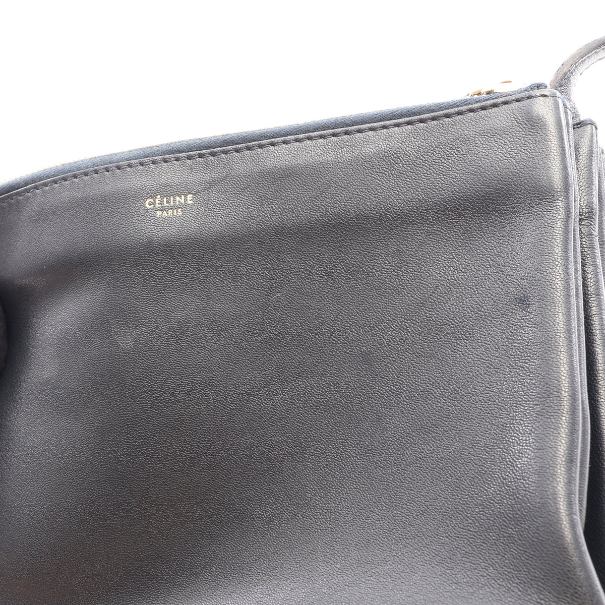 TRIO SMALL トリオ スモール ショルダーバッグ レザー ブラック セリーヌ バッグ CELINE