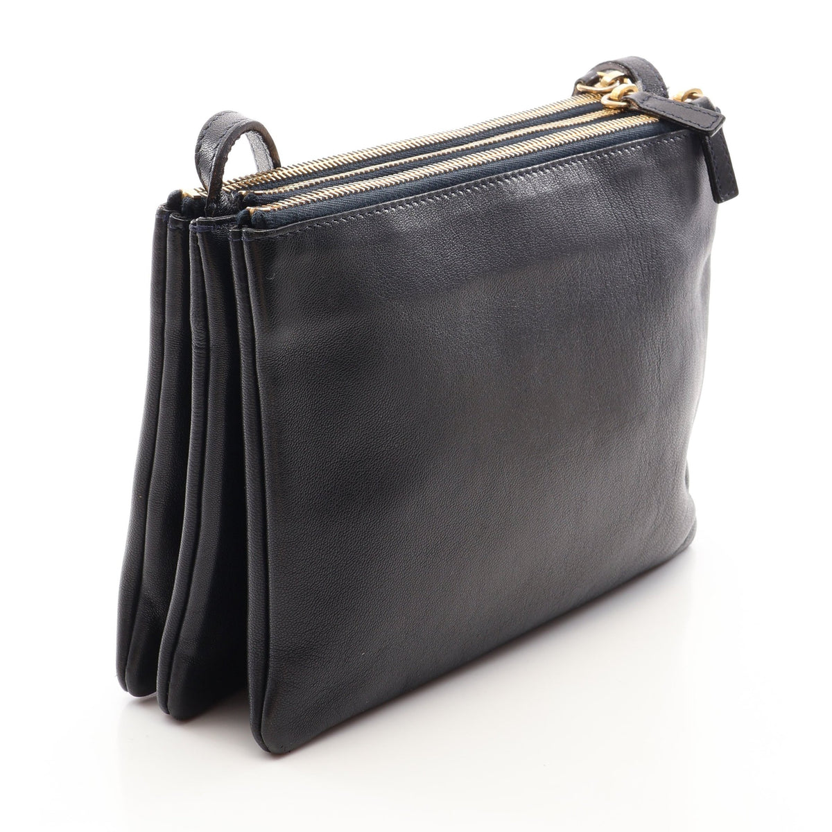 TRIO SMALL トリオ スモール ショルダーバッグ レザー ブラック セリーヌ バッグ CELINE