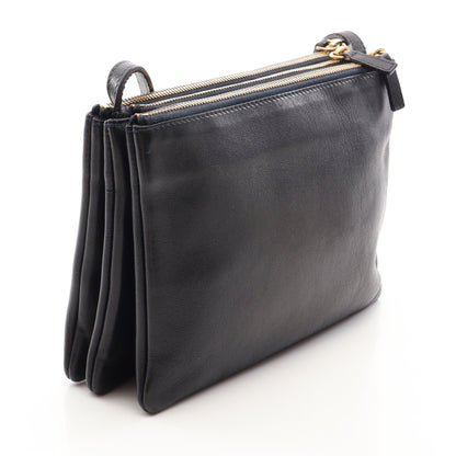 TRIO SMALL トリオ スモール ショルダーバッグ レザー ブラック セリーヌ バッグ CELINE