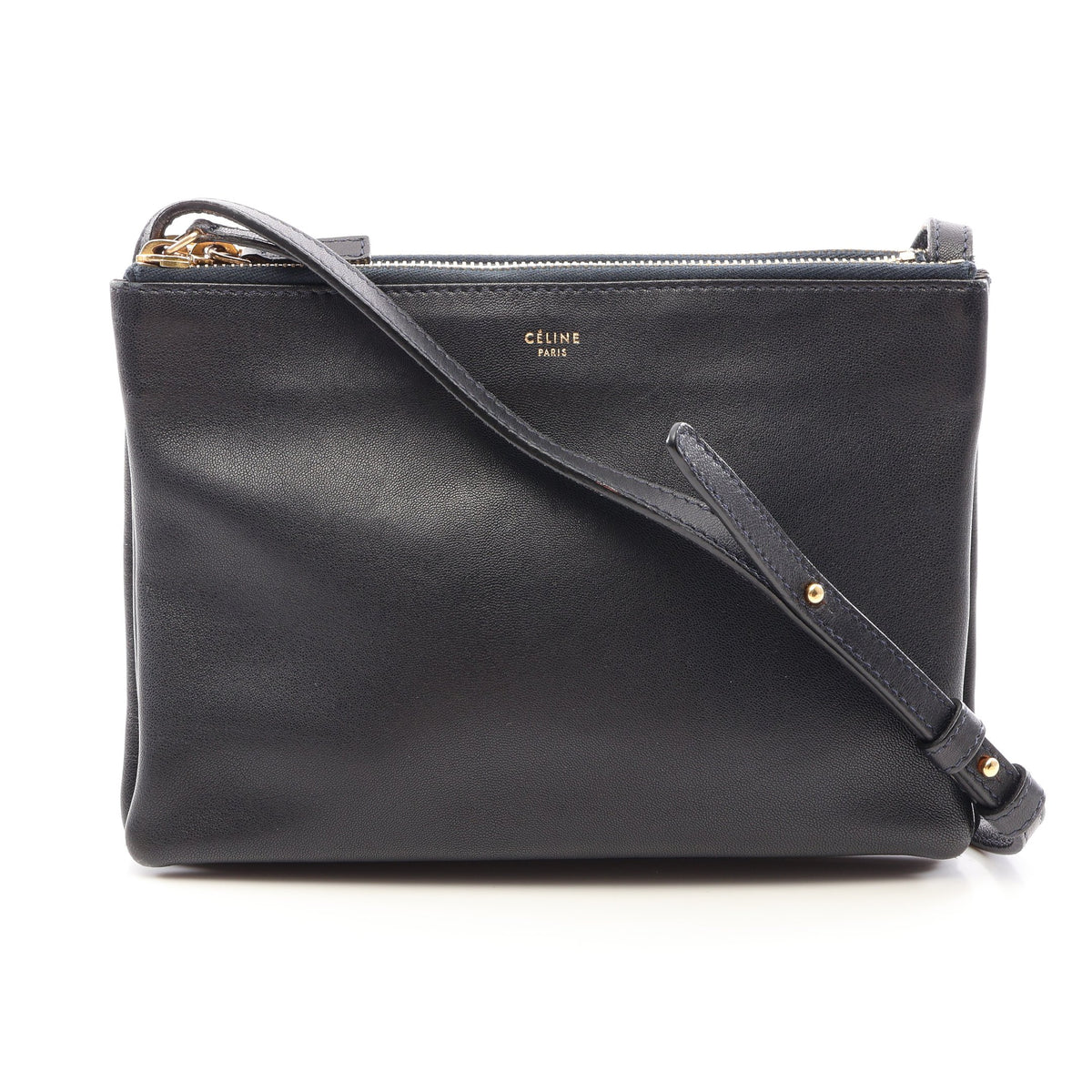 TRIO SMALL トリオ スモール ショルダーバッグ レザー ブラック セリーヌ バッグ CELINE