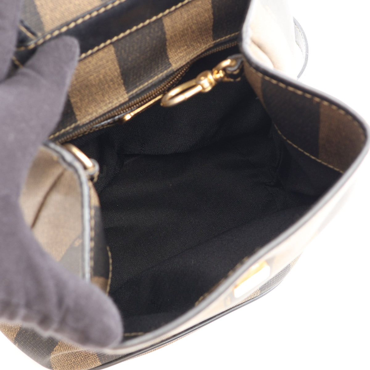 ペカン ボディバッグ PVC レザー グレーブラウン ブラック フェンディ バッグ FENDI