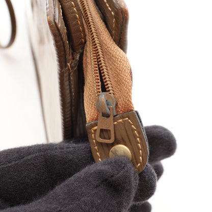 ズッキーノ ショルダーバッグ コーティングキャンバス レザー ベージュ グレーブラウン フェンディ バッグ FENDI